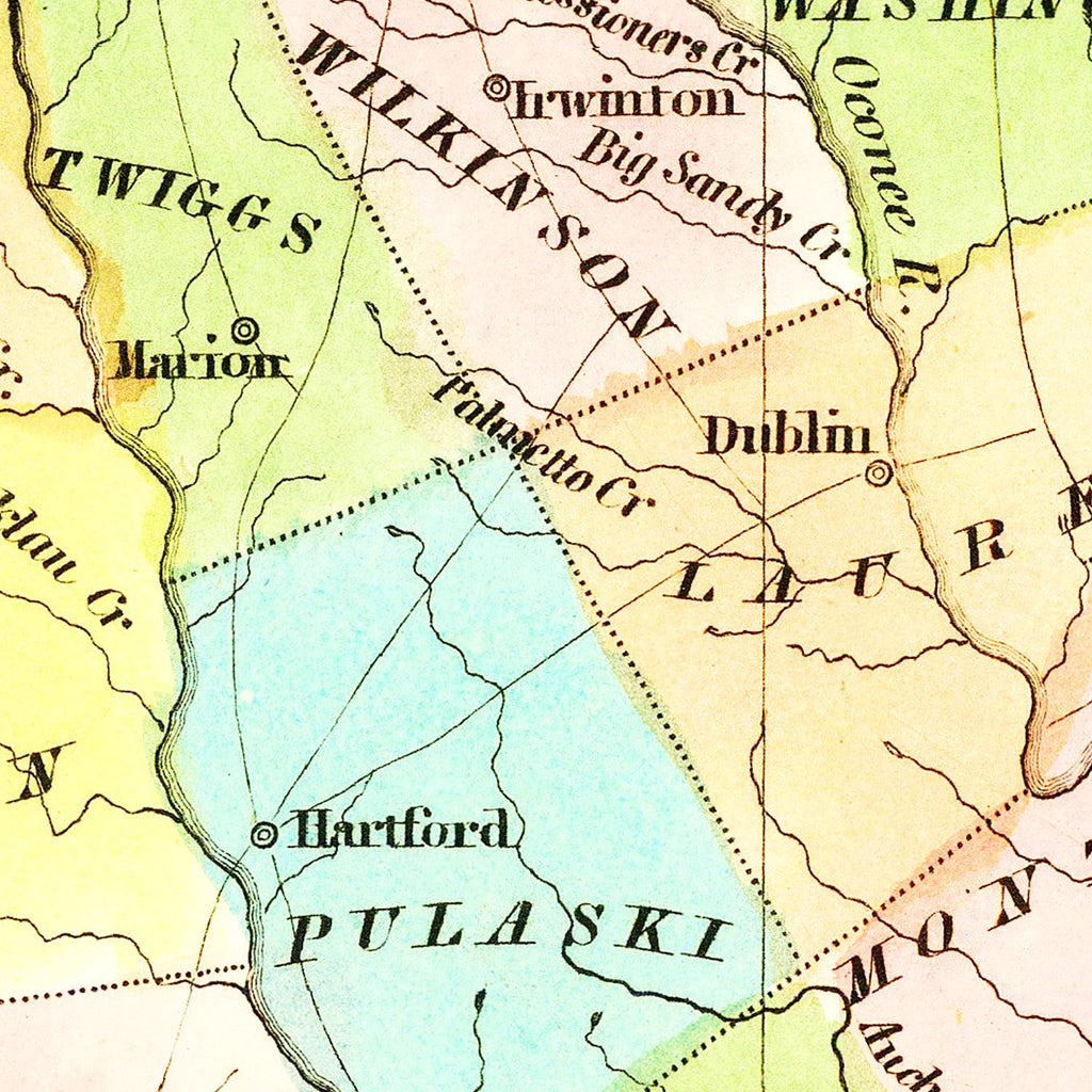 Vintage Map of Georgia 1834