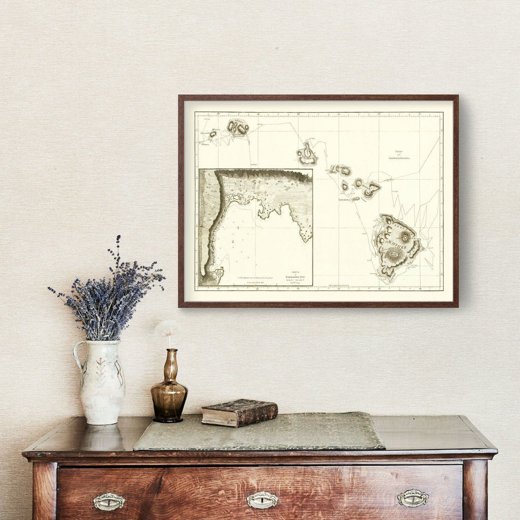 Vintage First Map of Hawaii 1784
