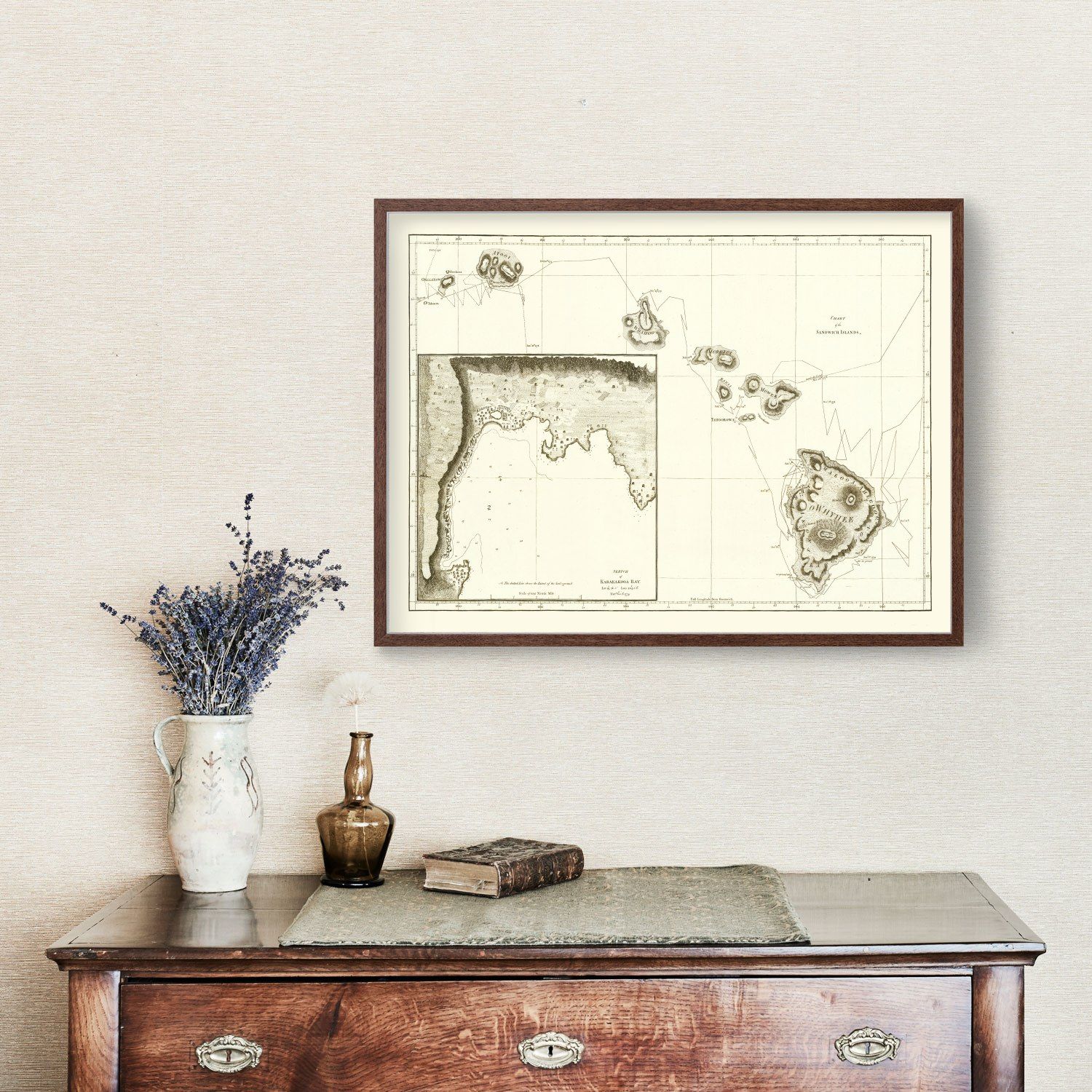 Vintage First Map of Hawaii 1784