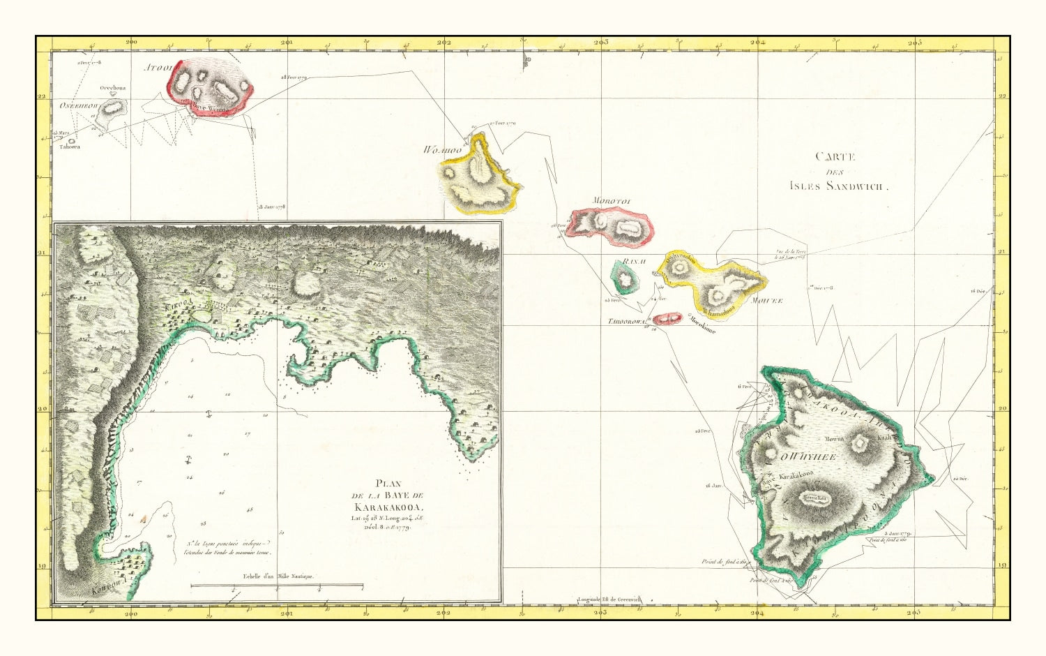 Vintage Map of Hawaii 1785