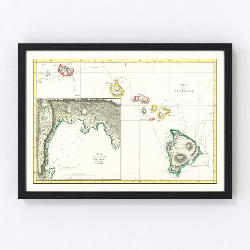 Vintage Map of Hawaii 1785