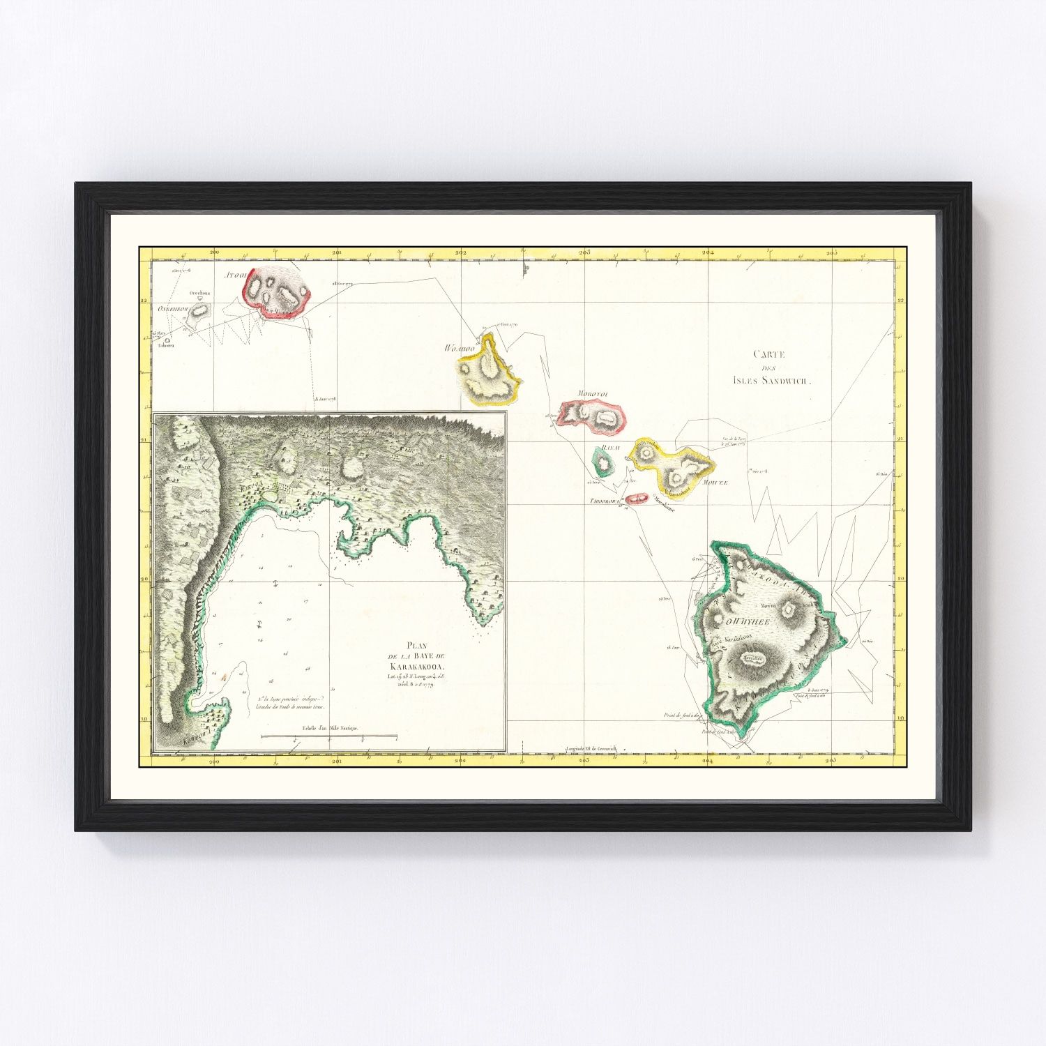 Vintage Map of Hawaii 1785