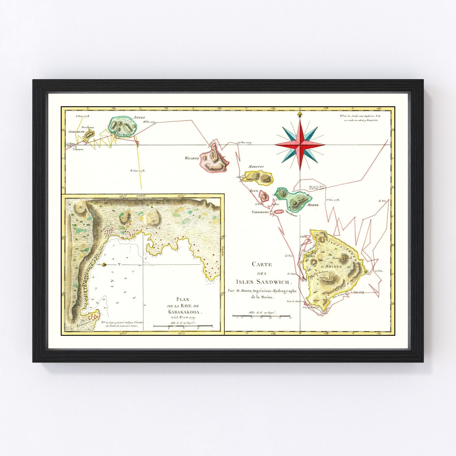 Vintage Map of Hawaii 1787