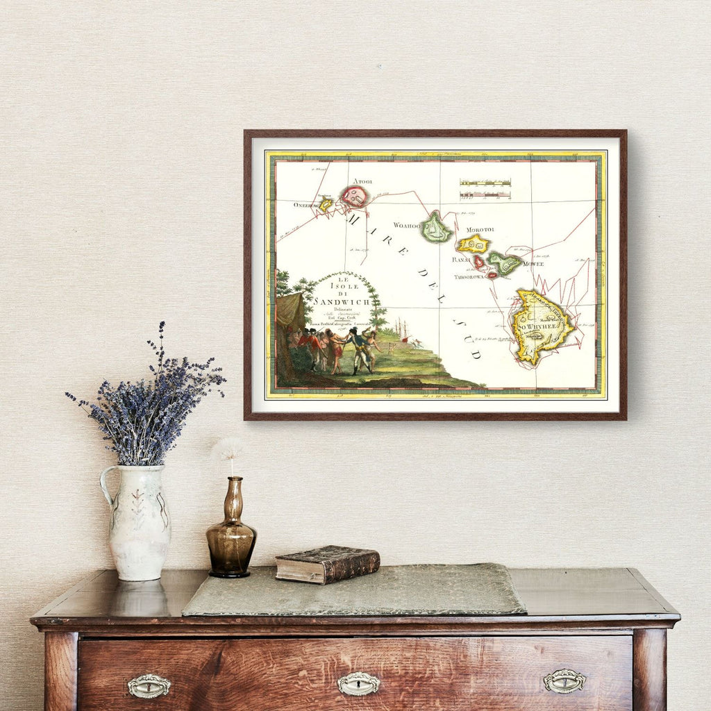 Vintage Map of Hawaii 1798