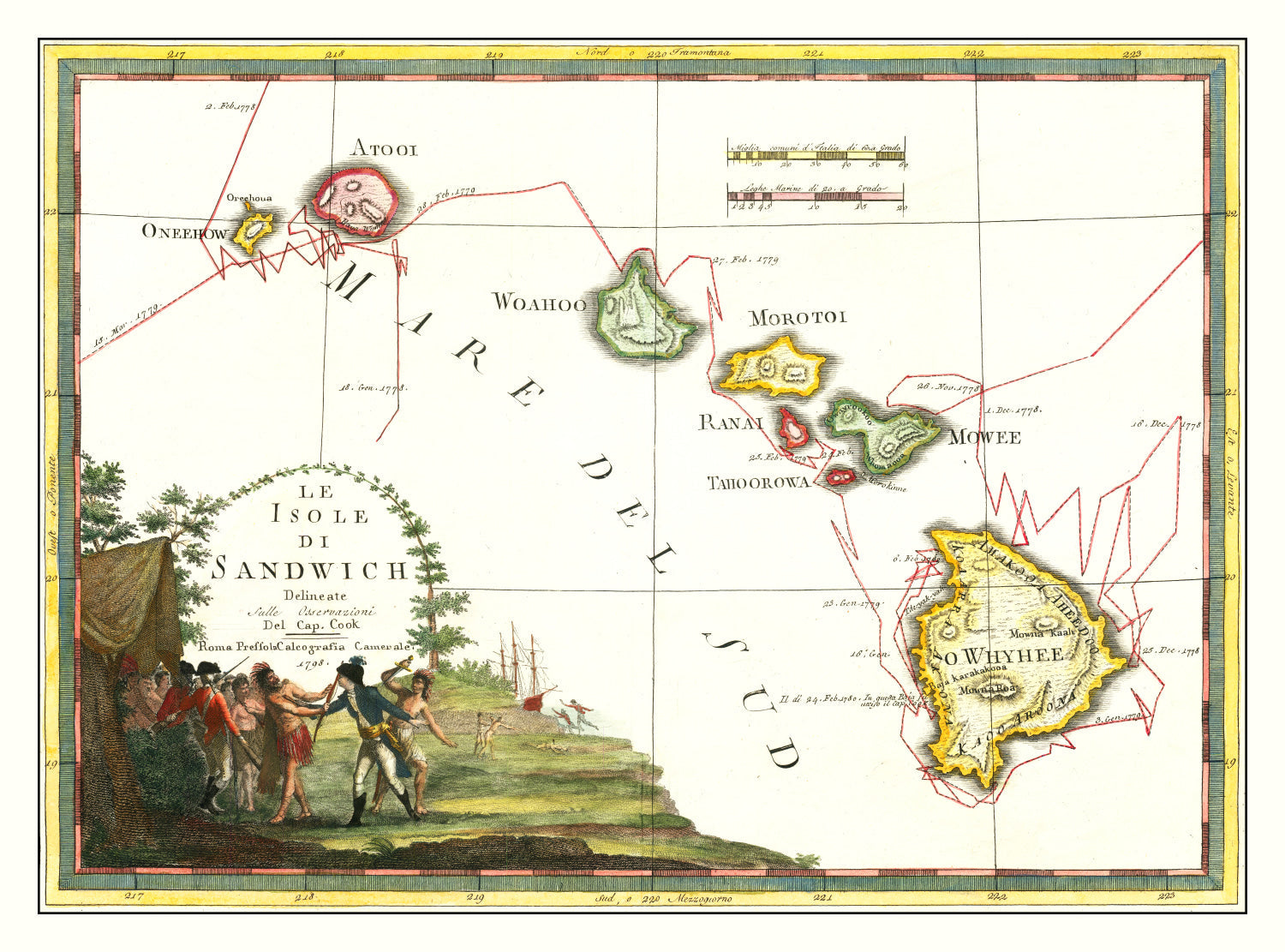 Vintage Map of Hawaii 1798