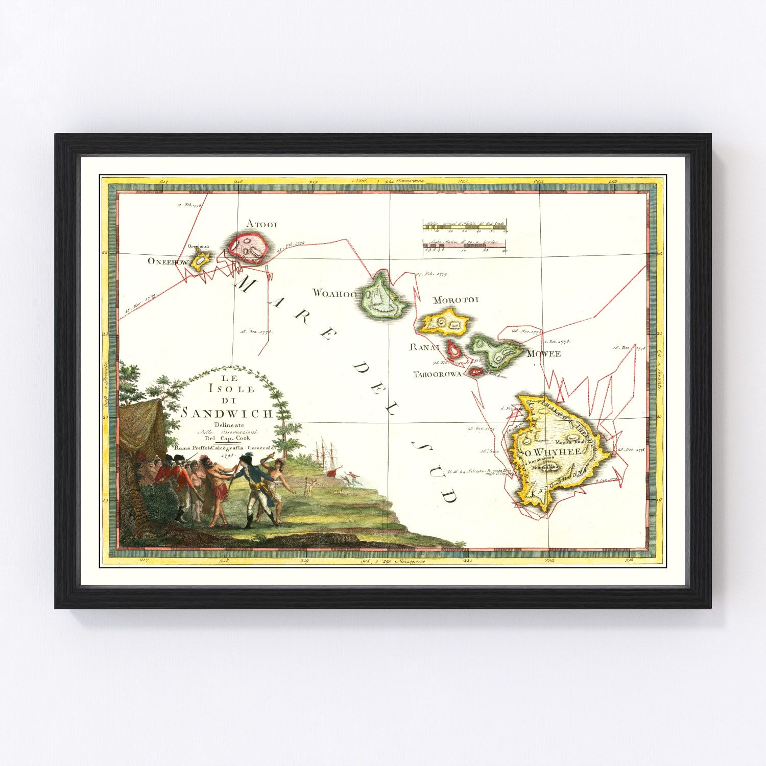Vintage Map of Hawaii 1798