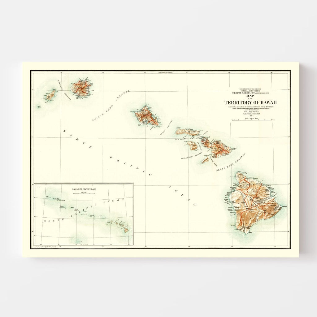 Vintage Map of Hawaii 1904