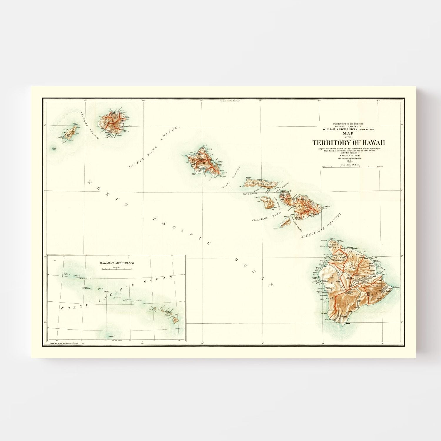 Vintage Map of Hawaii 1904