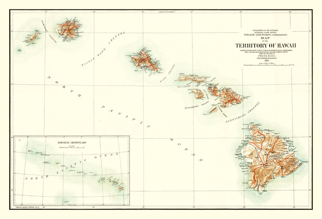 Vintage Map of Hawaii 1904