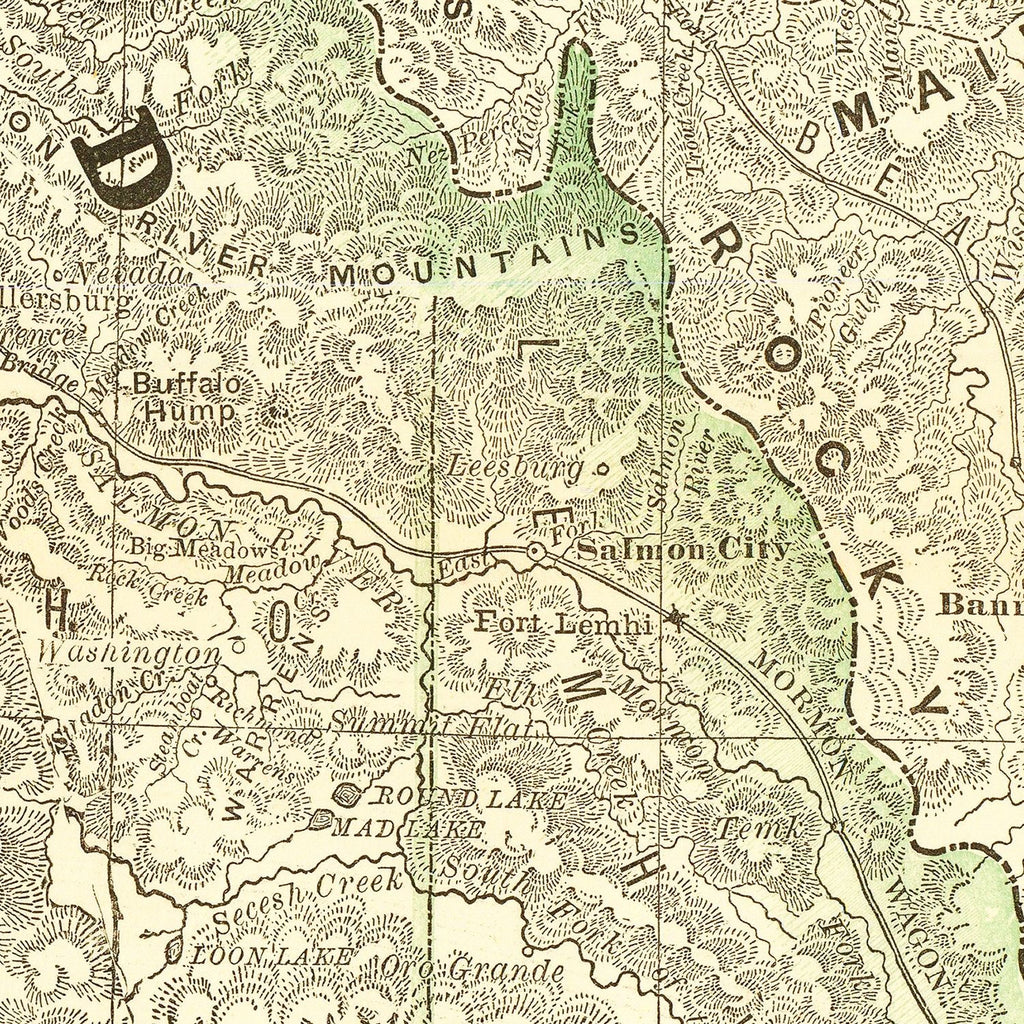 Vintage Map of Idaho 1884