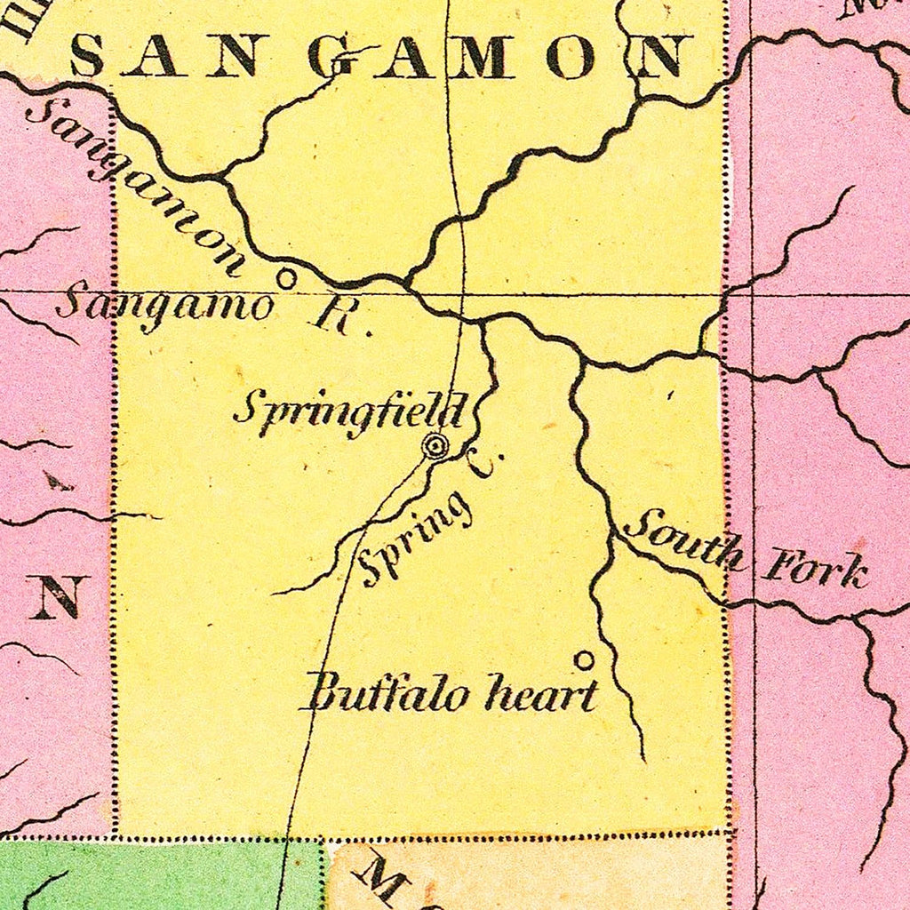 Vintage Map of Illinois 1826
