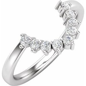 14K White 1/3 CTW Natural Diamond Matching Band