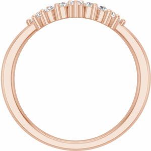 14K Rose 3/8 CTW Natural Diamond Matching Band