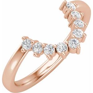 14K Rose 3/8 CTW Natural Diamond Matching Band