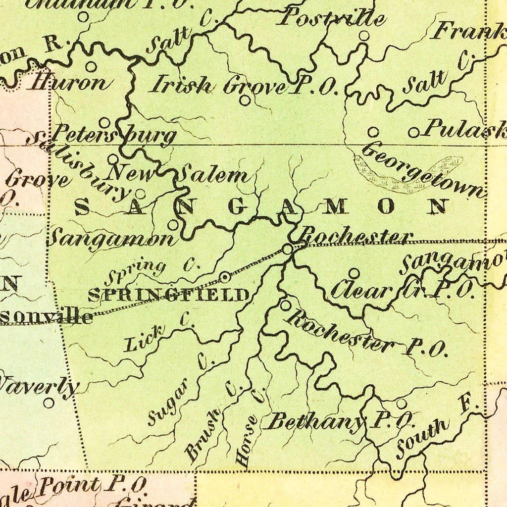 Vintage Map of Illinois 1838