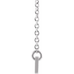 14K White Engravable Bar 18" Necklace