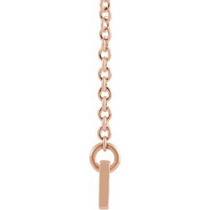 18K Rose Gold-Plated Sterling Silver Engravable Bar 18" Necklace