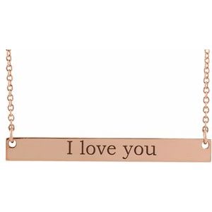 Engravable Bar Necklace