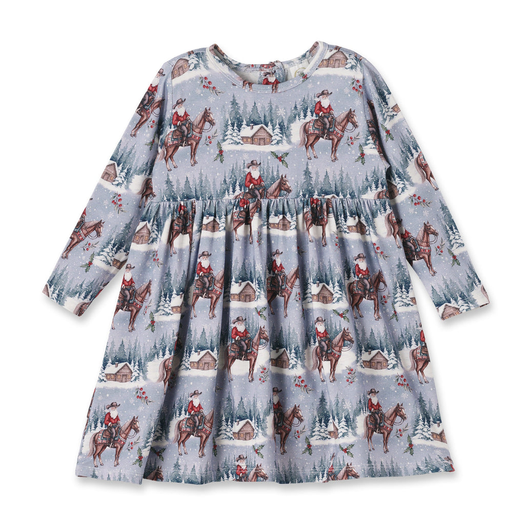 Cowgirl Christmas Girls Dress – Soft Bamboo Holiday Style
