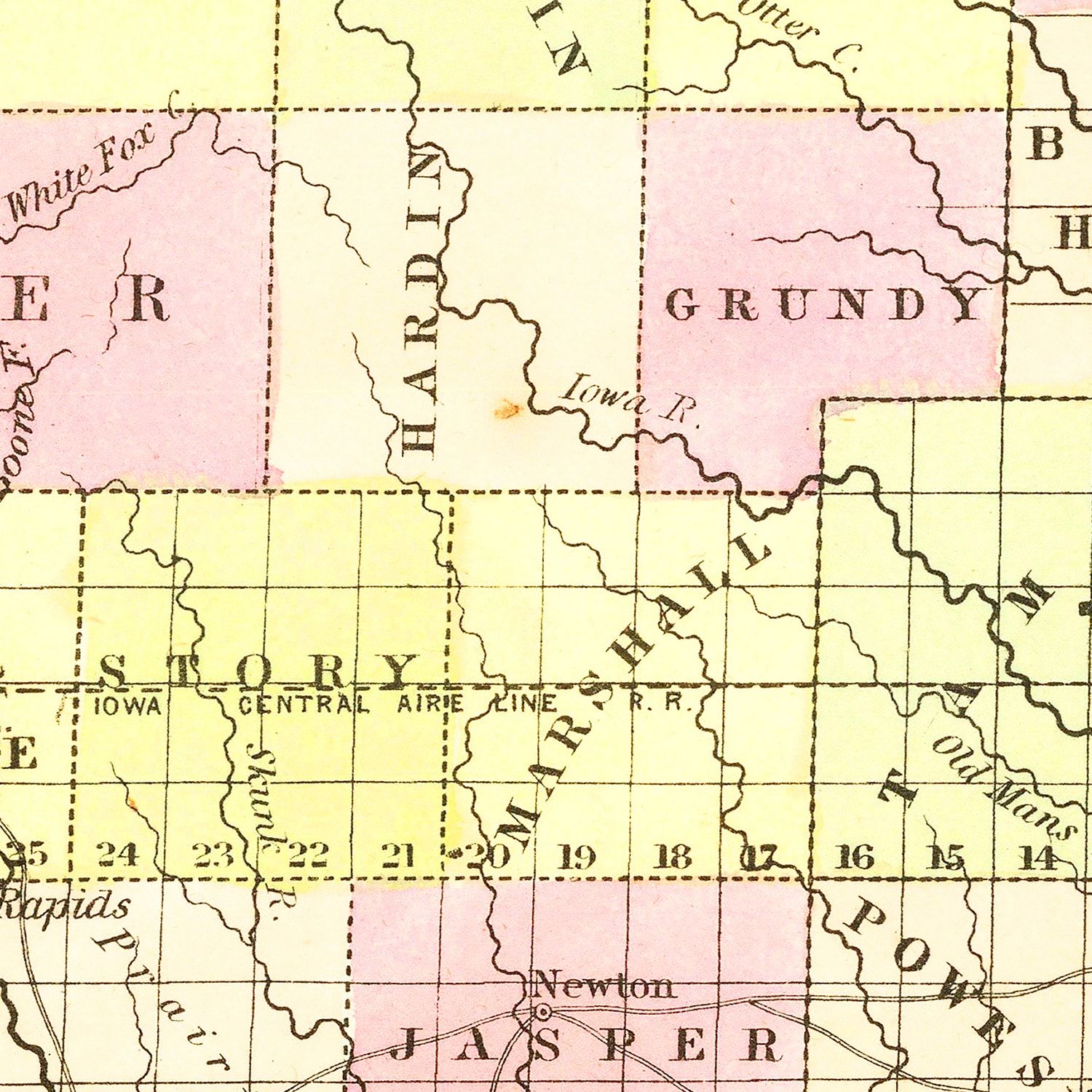 Vintage Map of Iowa 1855