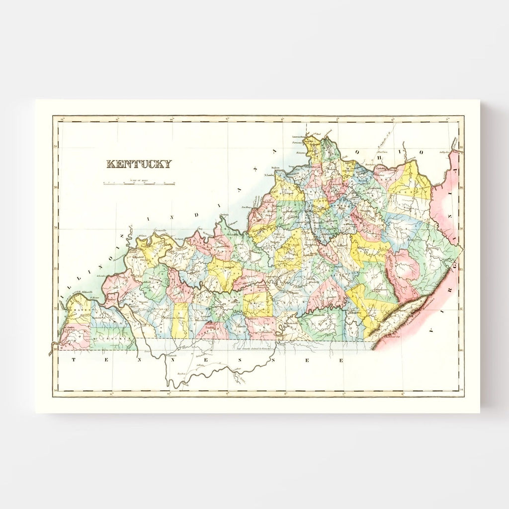 Vintage Map of Kentucky 1823