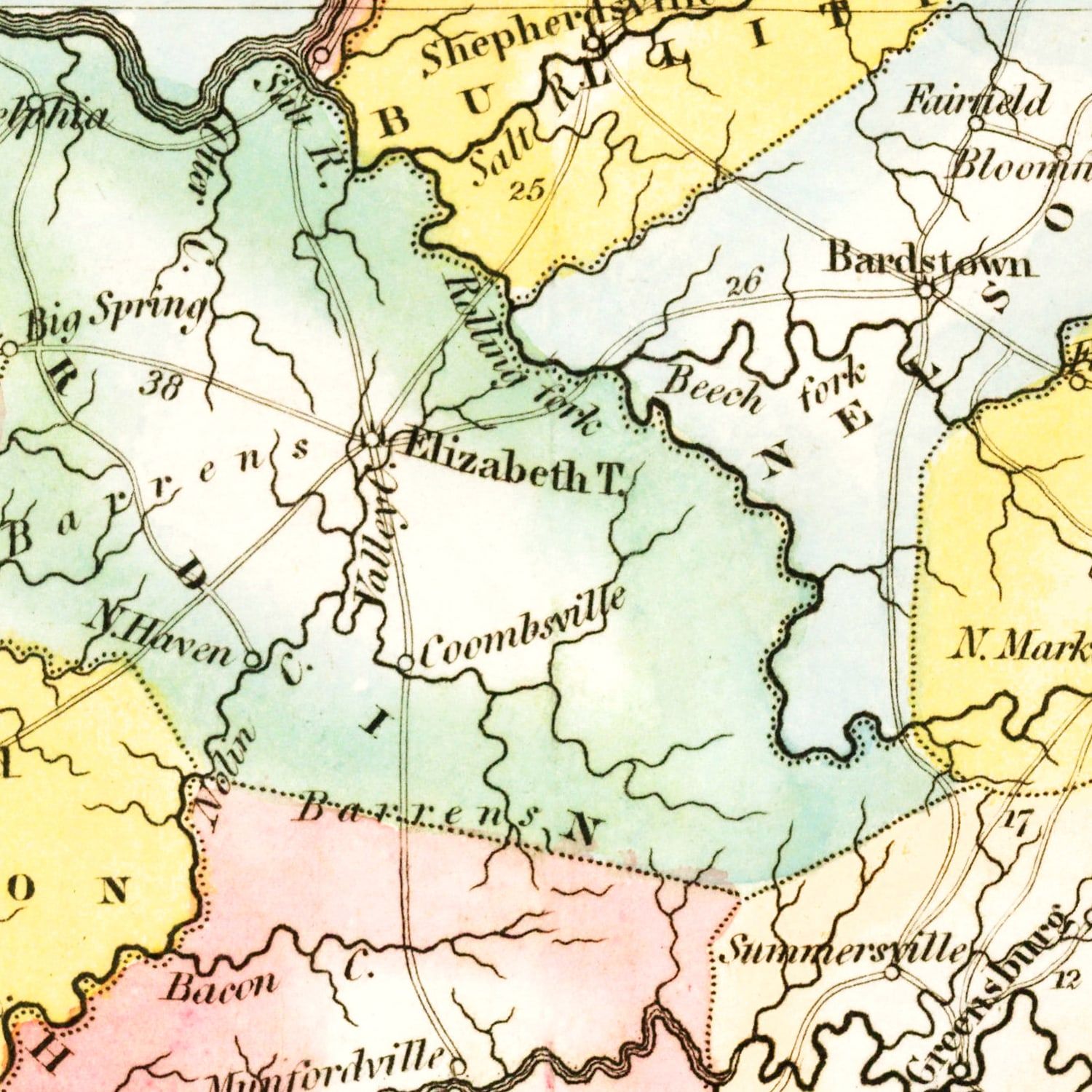Vintage Map of Kentucky 1823