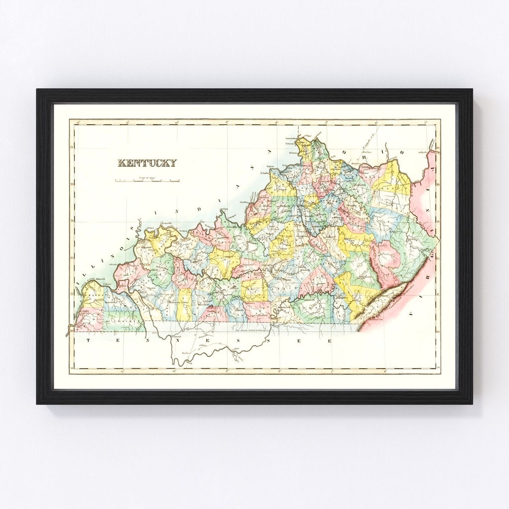 Vintage Map of Kentucky 1823