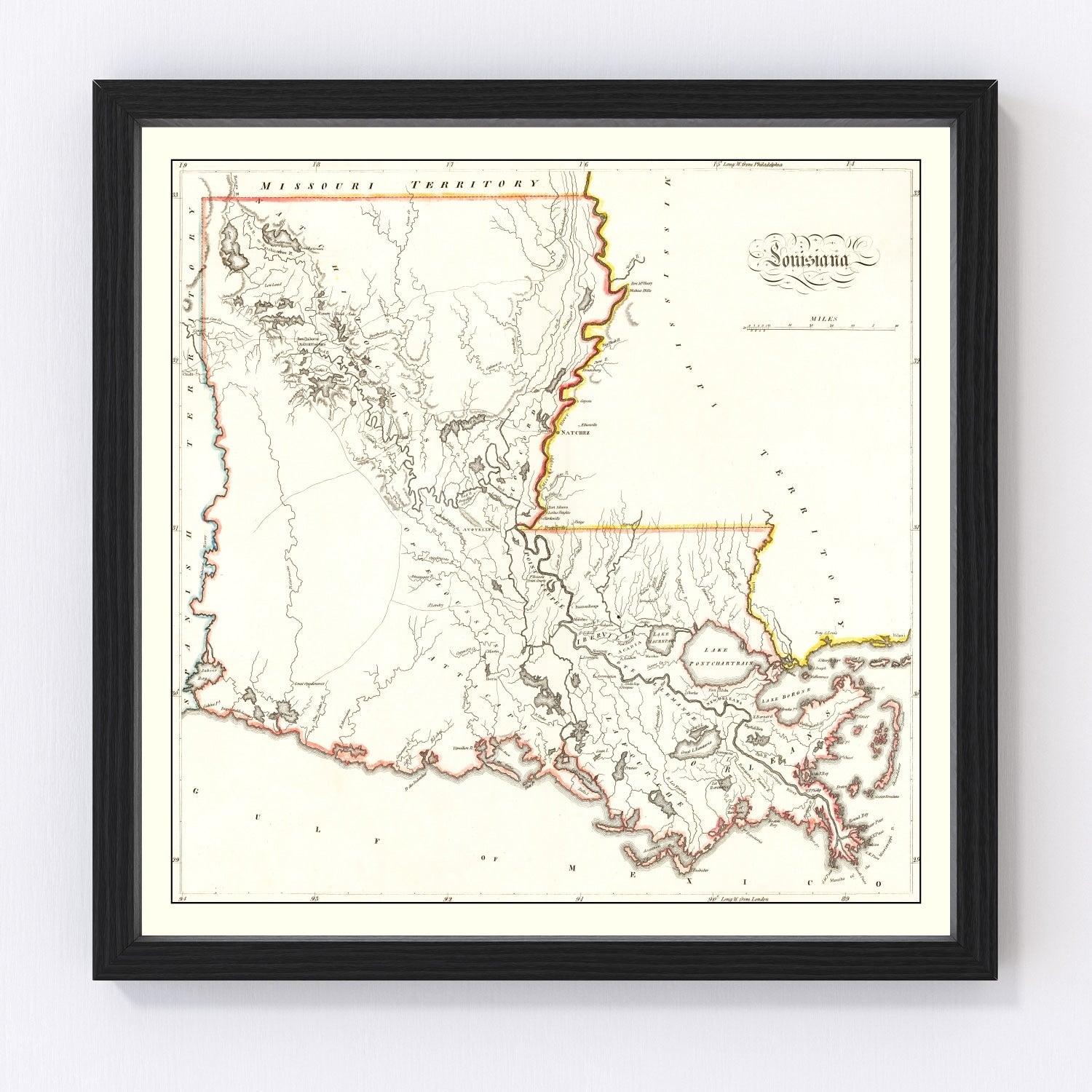 Vintage Map of Louisiana 1814