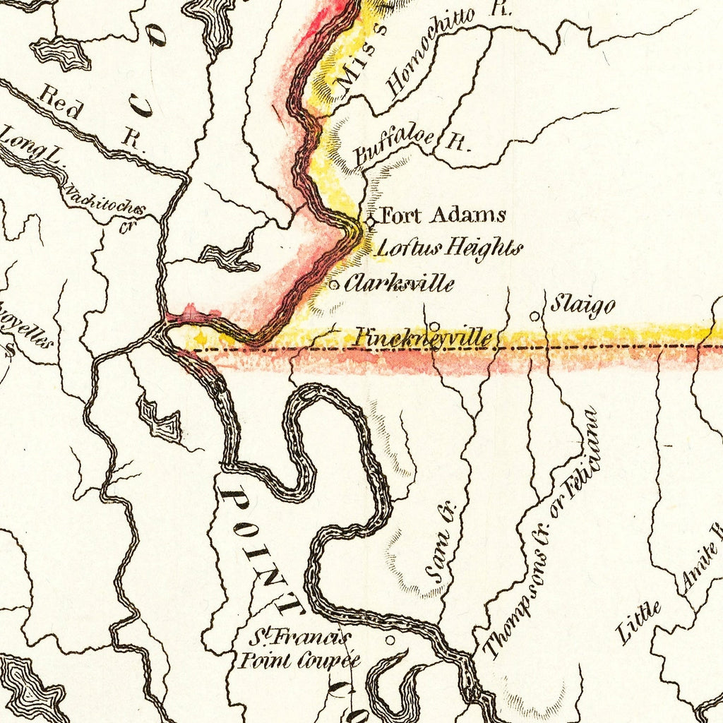 Vintage Map of Louisiana 1814