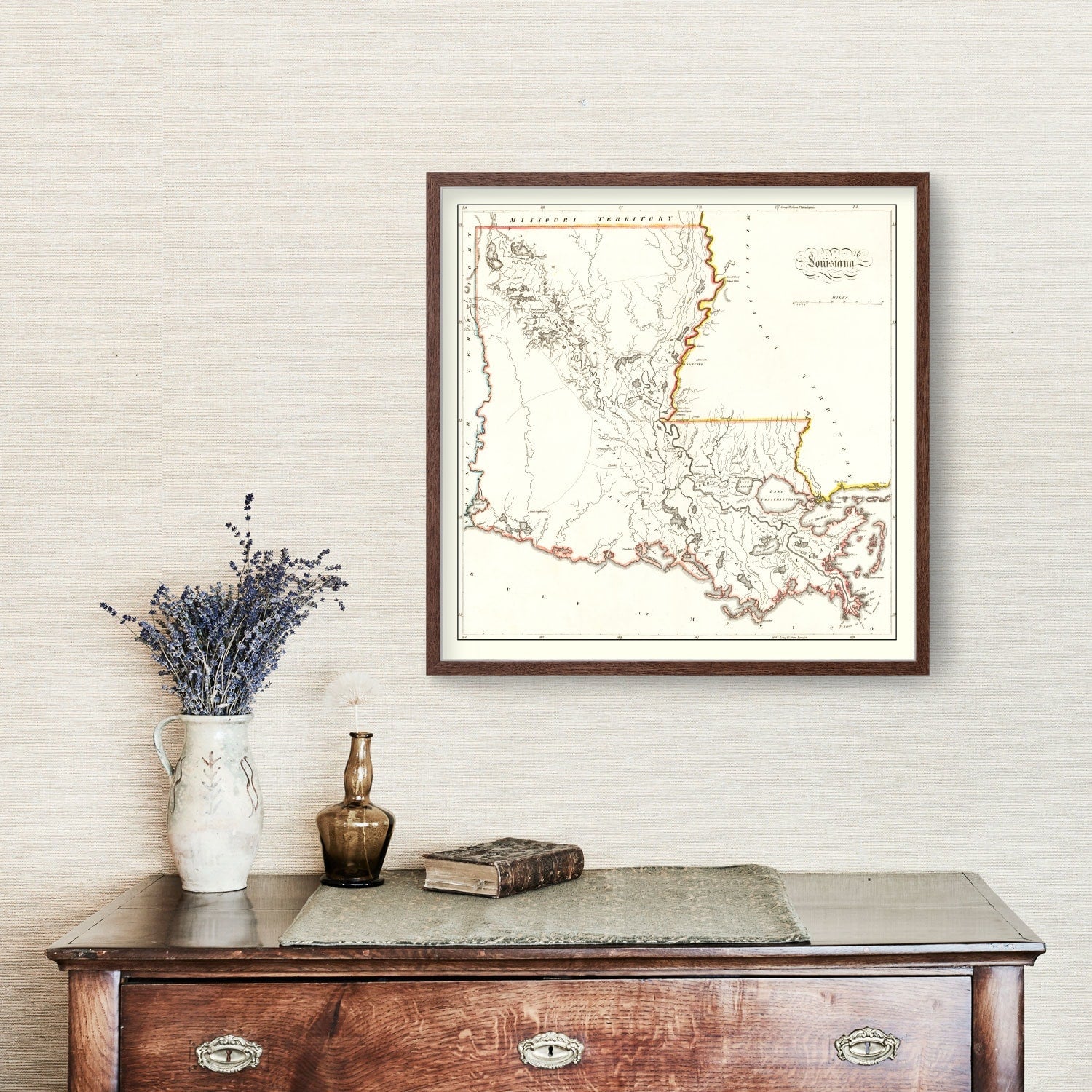 Vintage Map of Louisiana 1814