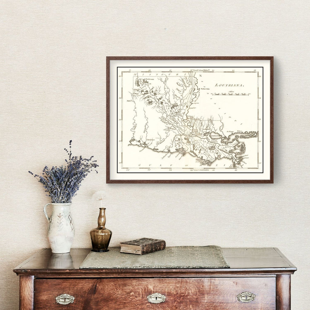 Vintage Map of Louisiana 1814
