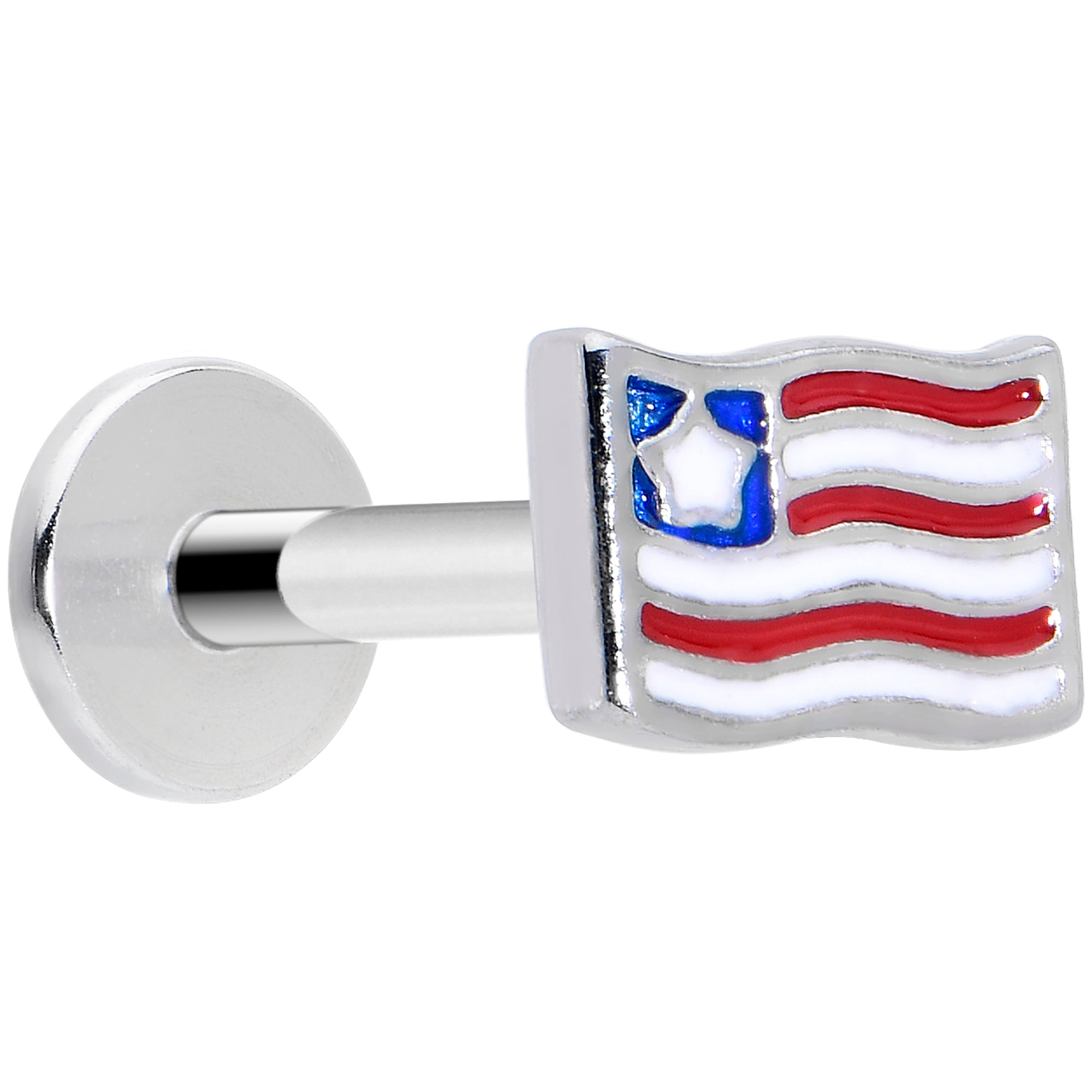 16G 5/16 Patriotic Flag Labret Monroe Tragus