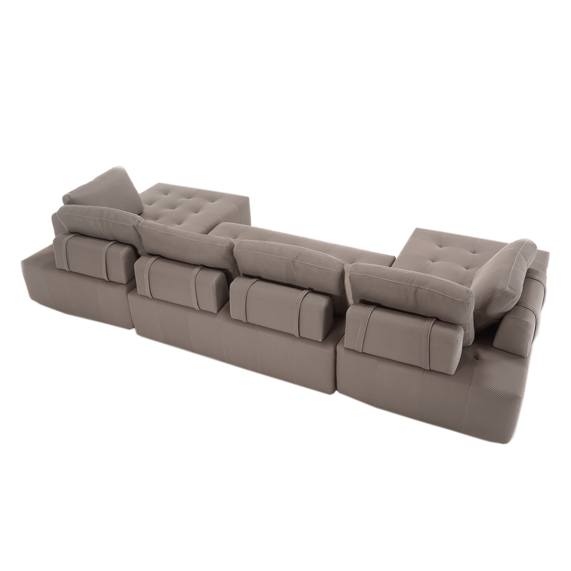 [NEW ARRIVED] [VIDEO PROVIDED]138.5 'Modular Combination Sofa, U-shaped Sofa, Living Room, Apartment, Upholstered ,6-seat Sofa, Free Combination Sofa (Mesh Fabric), Breathable Fabric, Gray