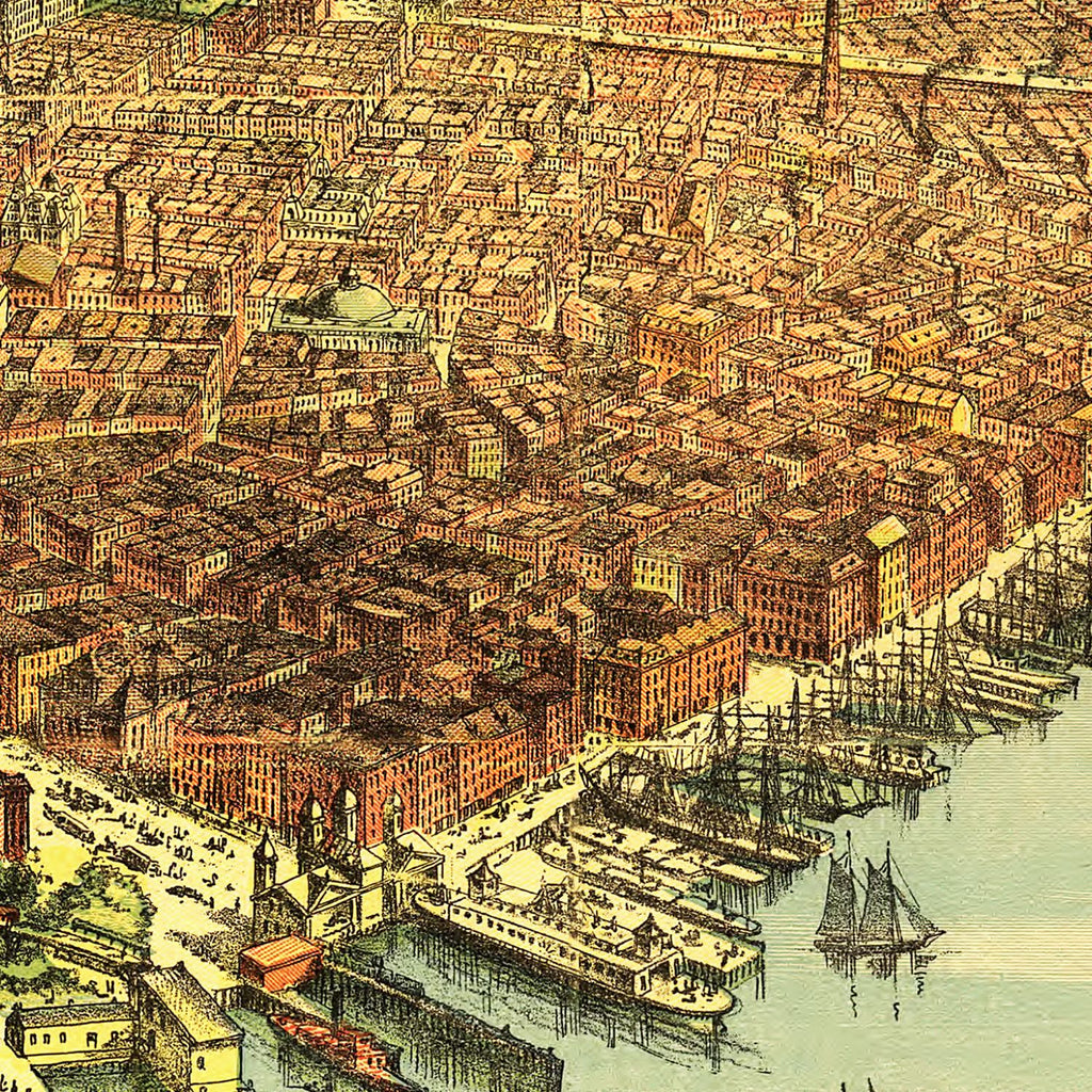 Vintage Map of New York City, New York 1879