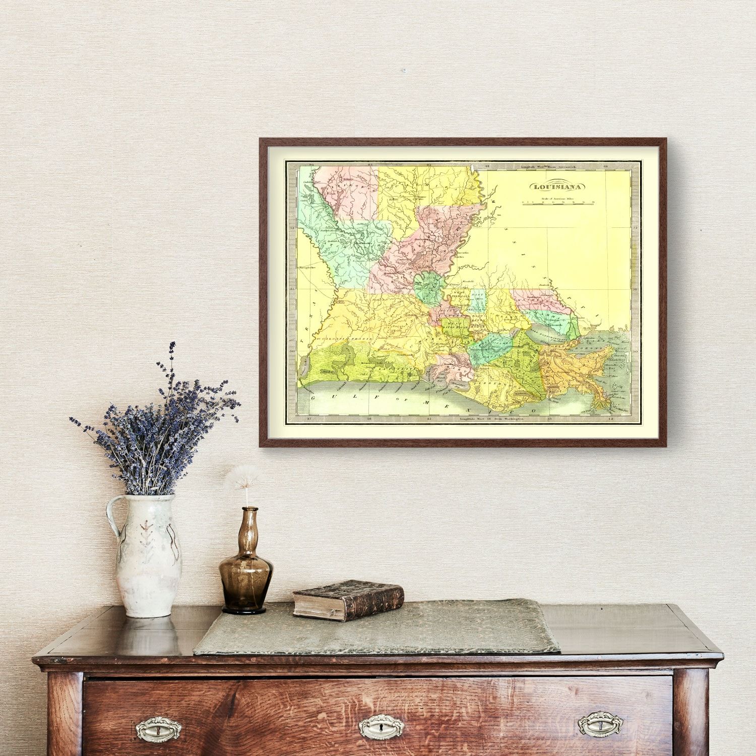 Vintage Map of Louisiana 1836