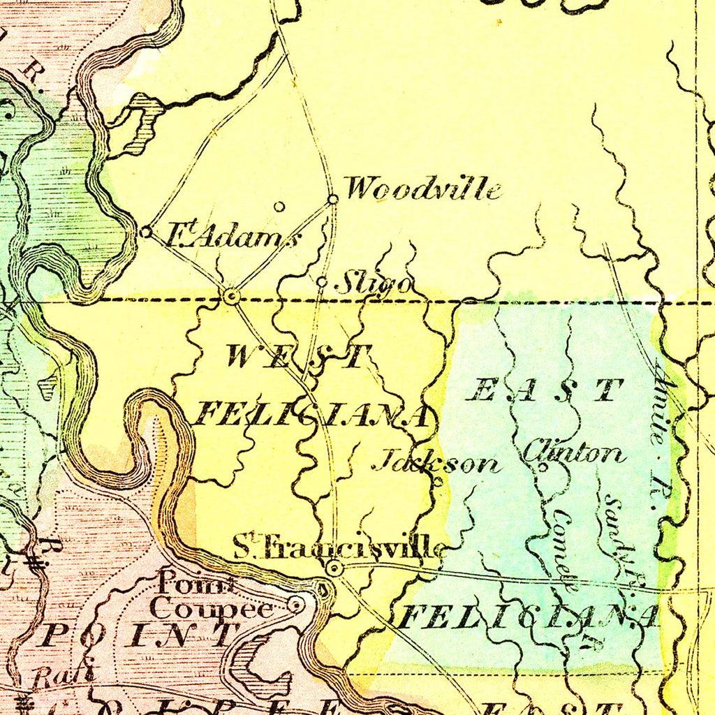 Vintage Map of Louisiana 1836