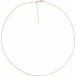 14K Yellow 1.1 mm Adjustable Threader Cable 16-22" Chain