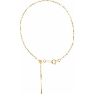 14K Yellow Gold-Filled 1.1 mm Adjustable Threader Cable 6-8" Chain
