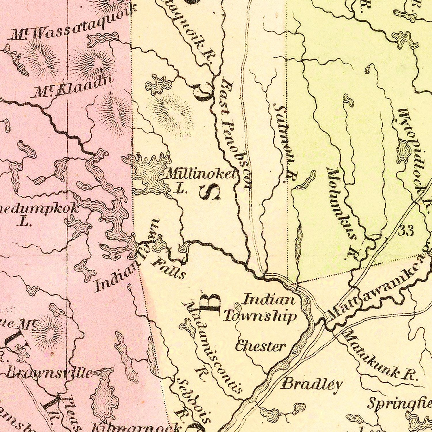 Vintage Map of Maine 1855