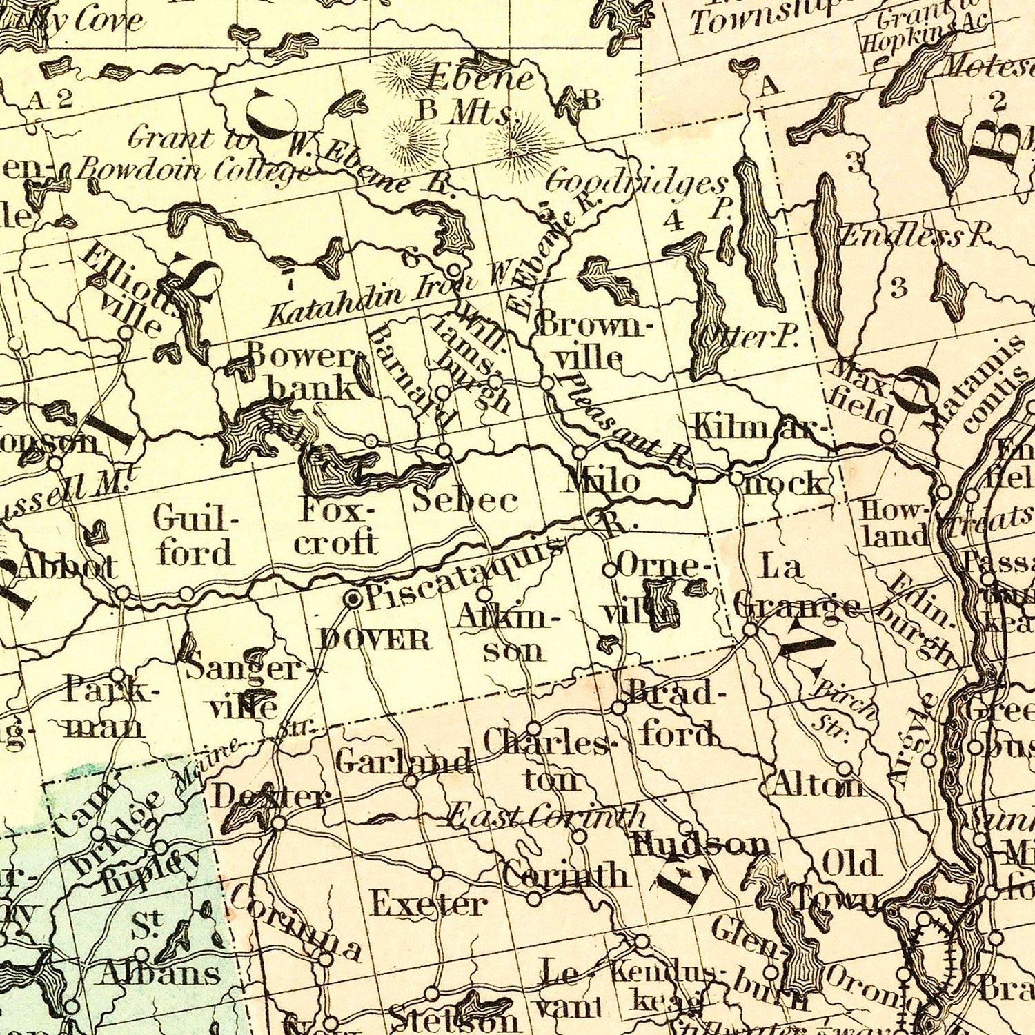 Vintage Map of Maine 1855