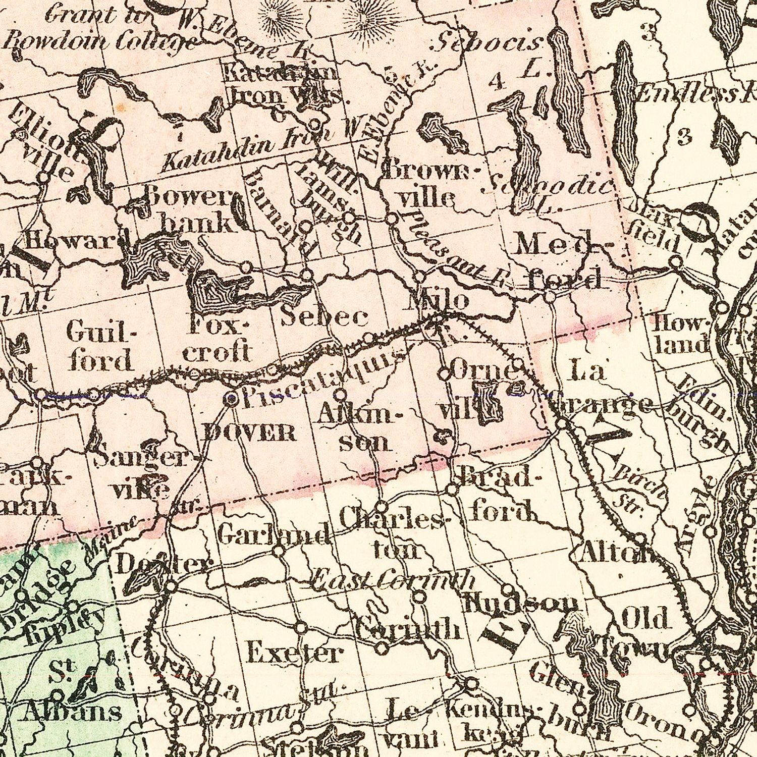 Vintage Map of Maine 1875