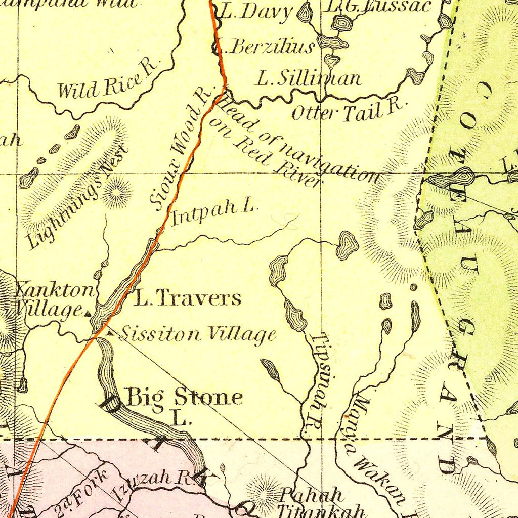 Vintage Map of Minnesota 1855