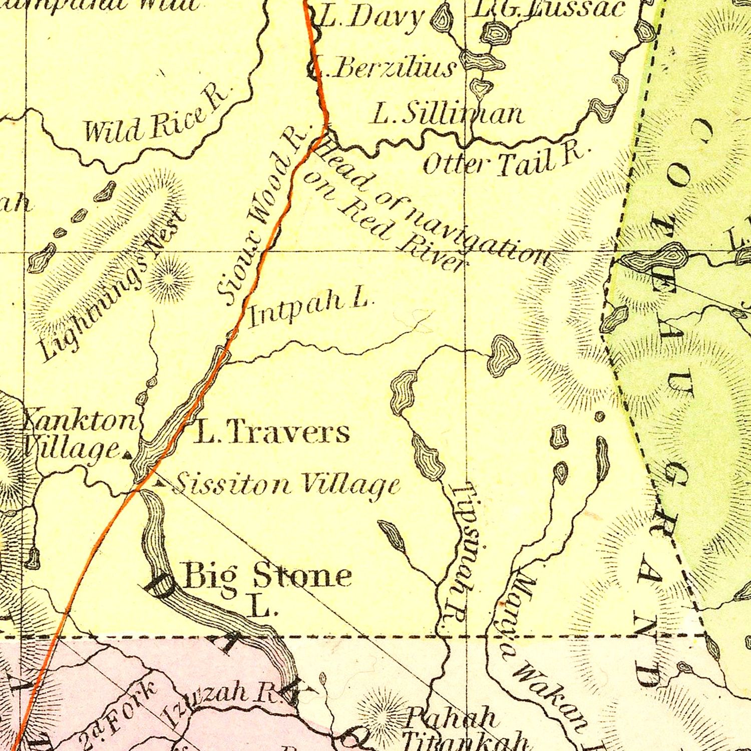Vintage Map of Minnesota 1855