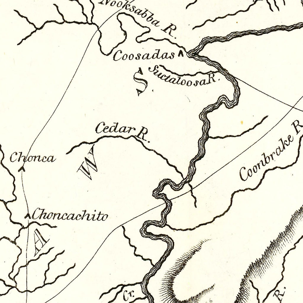 Vintage Map of Mississippi 1814