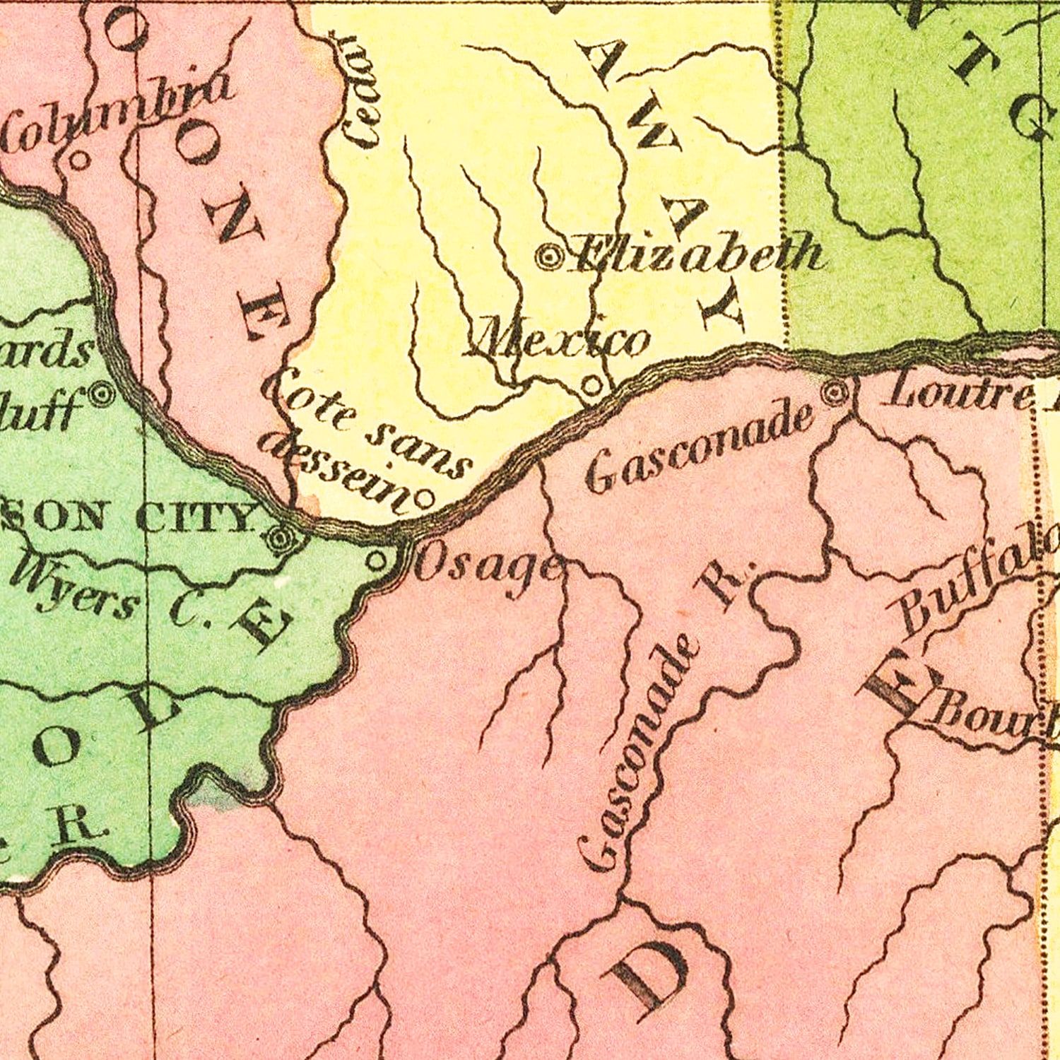 Vintage Map of Missouri 1824