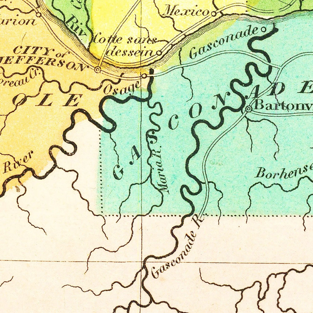 Vintage Map of Missouri 1836