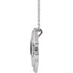 Sterling Silver Natural Black Onyx Geometric 16-18" Necklace