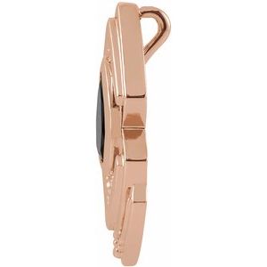 14K Rose Gold Natural Black Onyx Geometric Pendant