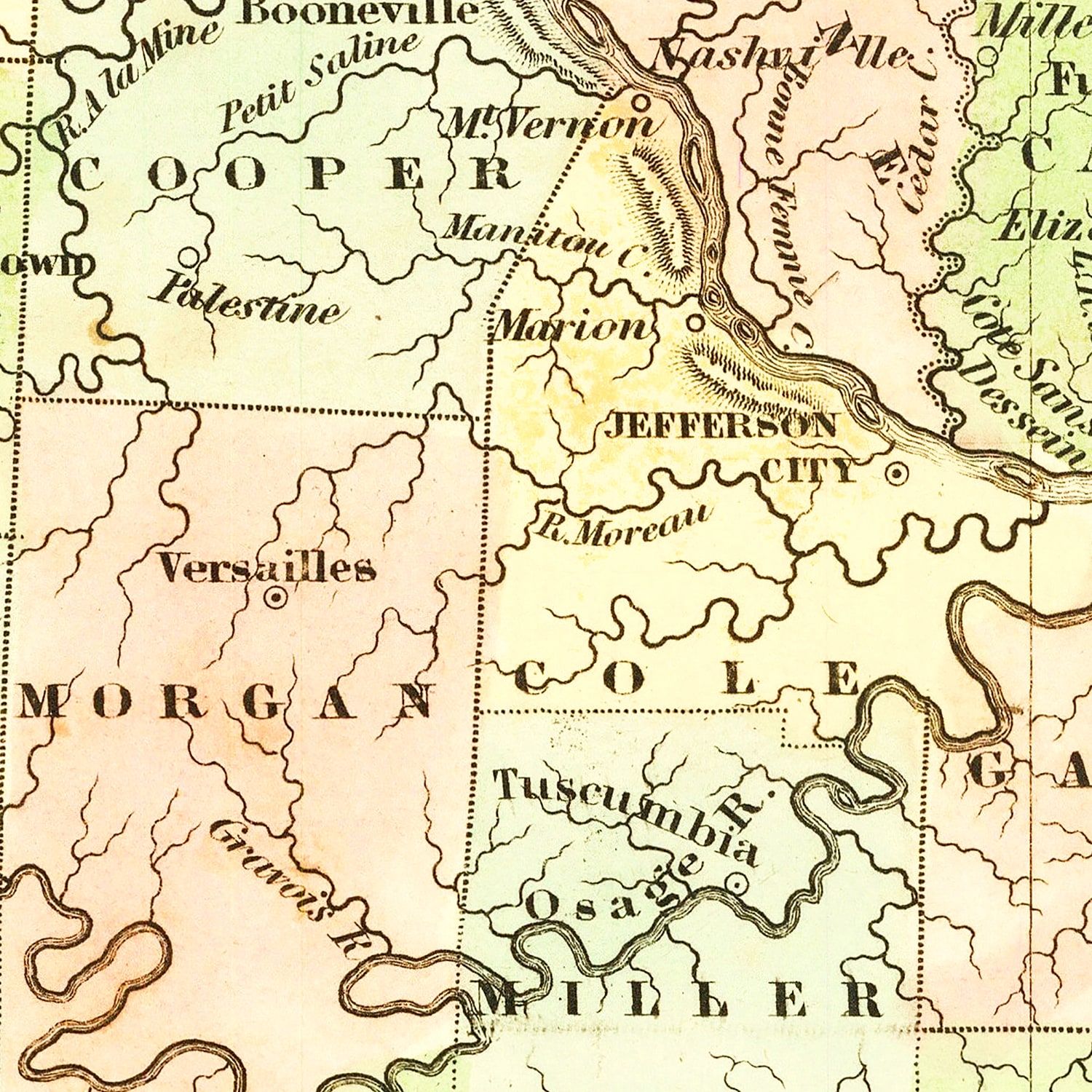 Vintage Map of Missouri 1838