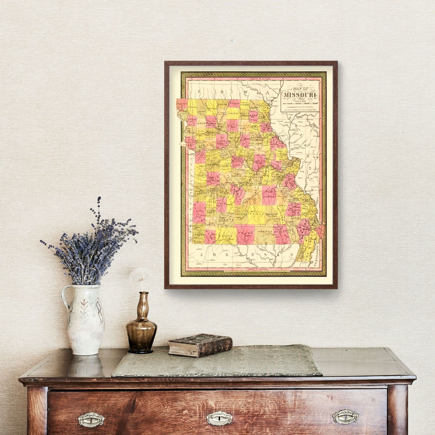 Vintage Map of Missouri 1847